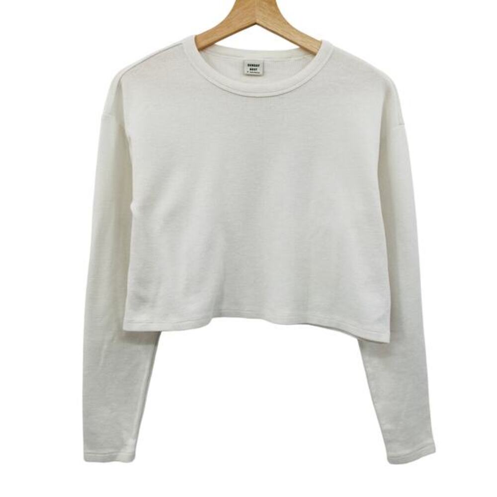 Aritzia white‎ cropped thermal long sleeve
